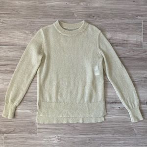 Allsaints veny jumper pale yellow knit mohair nylon wool blend sweater size S